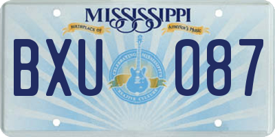 MS license plate BXU087