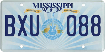 MS license plate BXU088