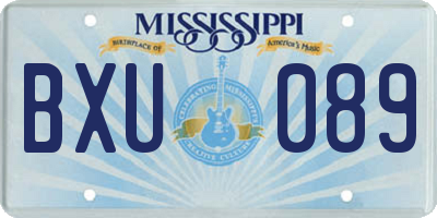 MS license plate BXU089