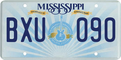 MS license plate BXU090