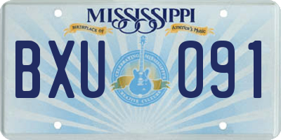 MS license plate BXU091
