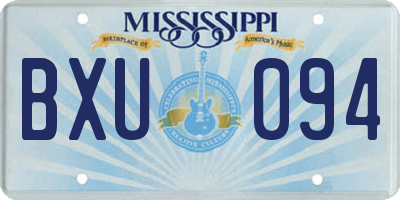 MS license plate BXU094