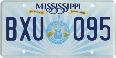 MS license plate BXU095