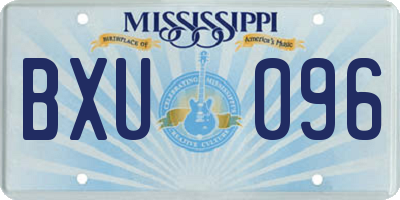 MS license plate BXU096