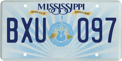 MS license plate BXU097