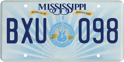 MS license plate BXU098