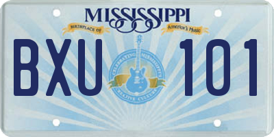 MS license plate BXU101