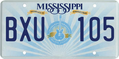 MS license plate BXU105
