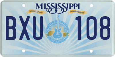 MS license plate BXU108