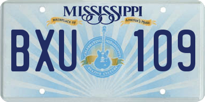 MS license plate BXU109