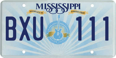 MS license plate BXU111