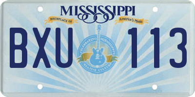 MS license plate BXU113