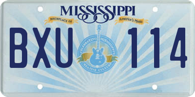 MS license plate BXU114