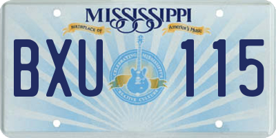 MS license plate BXU115