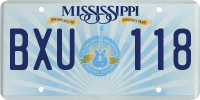 MS license plate BXU118