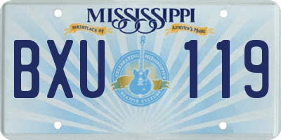 MS license plate BXU119