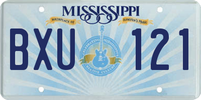 MS license plate BXU121