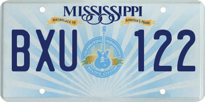MS license plate BXU122