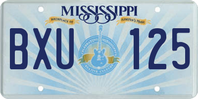 MS license plate BXU125