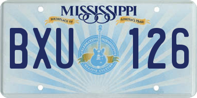MS license plate BXU126