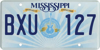MS license plate BXU127