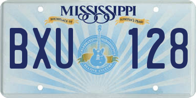 MS license plate BXU128