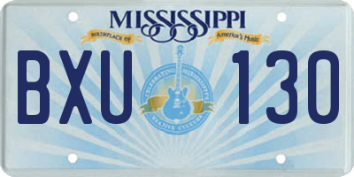 MS license plate BXU130