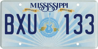 MS license plate BXU133