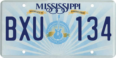 MS license plate BXU134