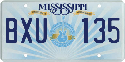 MS license plate BXU135
