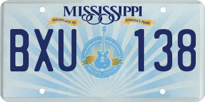 MS license plate BXU138