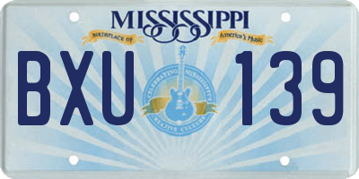 MS license plate BXU139