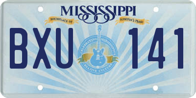 MS license plate BXU141
