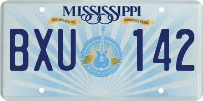 MS license plate BXU142