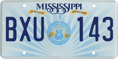 MS license plate BXU143