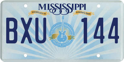 MS license plate BXU144