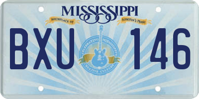 MS license plate BXU146
