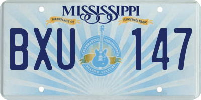 MS license plate BXU147