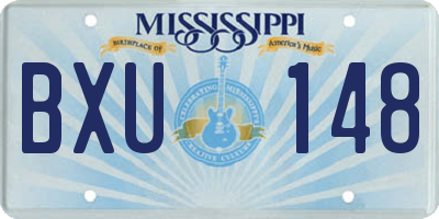 MS license plate BXU148