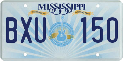 MS license plate BXU150