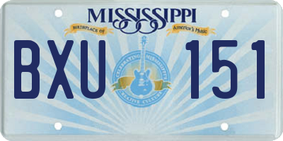 MS license plate BXU151
