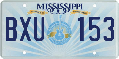 MS license plate BXU153
