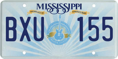 MS license plate BXU155