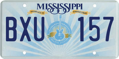 MS license plate BXU157