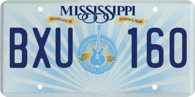 MS license plate BXU160
