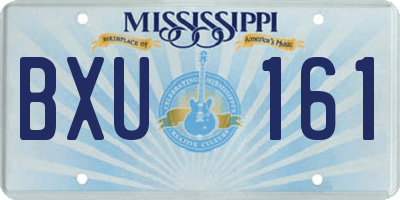 MS license plate BXU161