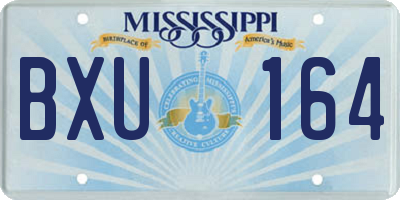 MS license plate BXU164