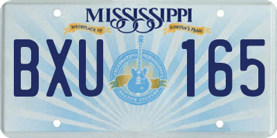 MS license plate BXU165