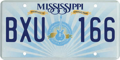 MS license plate BXU166