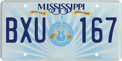 MS license plate BXU167